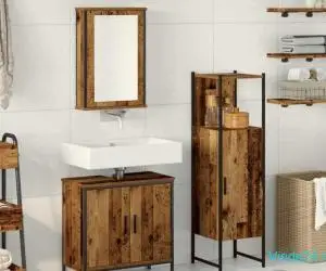 Set mobilier baie 3 piese Lemn Vechi Lemn Ingineresc