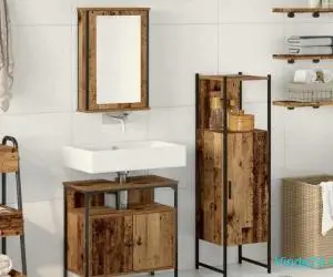 Set de mobilă pentru baie 3 piese Lemn vechi Lemn prelucrat