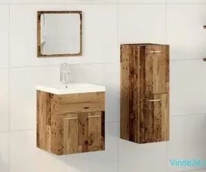 Set Mobilier Baie 4 Piese din Lemn Vechi