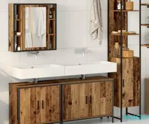 Set de mobilier pentru baie de 4 piese Lemn vechi Lemn masiv recuperat