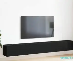 Set mobilă TV 3 piese - Negru, Lemn aglomerat