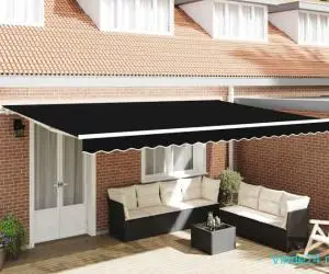 Marchiză manuală retractabilă Negru 500x350 cm