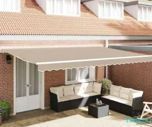 Marchiză retractabilă Bej 500 × 350 cm Bej