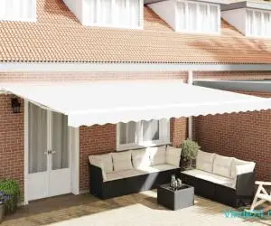 Marchiză Retractabilă Manuală Albă 500x350 cm