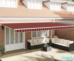 Marchiză retractabilă Portocalie și maro 600 × 300 cm