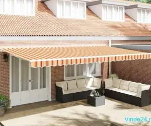 Marchiză Retractabilă Galben și portocaliu 600 × 350 cm