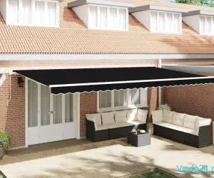 Marchiză retractabilă manuală with Manual Negru 600 × 350 cm Negru