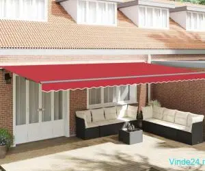 Cortina Retractabilă Manual Roșu 600 × 350 cm Poliester