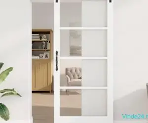 Ușa glisantă cu set hardware 'ORKDAL'Alb 93x211 cm