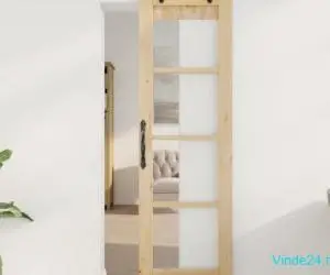 Ușa glisantă cu set hardware "ORKDAL" Lemn solid & Sticlă