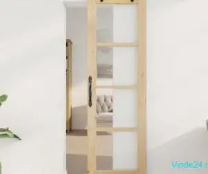 Ușă glisantă cu set de hardware 'ORKDAL'Lemn masiv și sticlă