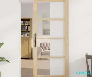 Set de uși glisante cu hardware 83x202 cm Lemn masiv de pin