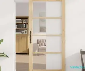 Ușă glisantă cu set de accesorii 93x202 cm Lemn masiv de pin