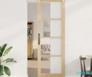 Ușă glisantă cu kit hardware 78x232 cm Lemn masiv Pin