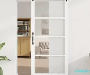 Ușă glisantă cu accesorii "ORKDAL" Alb 93x211 cm