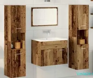 Set Mobilier Baie 4 Piese Lemn Vechi