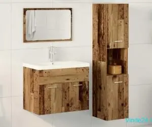 Seturi Altele 3 pcs Lemn vechi 30 x 30 x 130 cm Lemn compozit