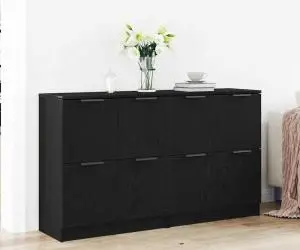 vidaXL Bufete 2 buc Negru Stejar 60x30x70 cm Lemn prelucrat