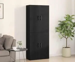 vidaXL Dulapuri 2 bucăți, din lemn de stejar negru 69,5x34x180 cm