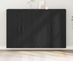 vidaXL Dulapuri montate pe perete 2 piese Stejar negru Lemn prelucrat
