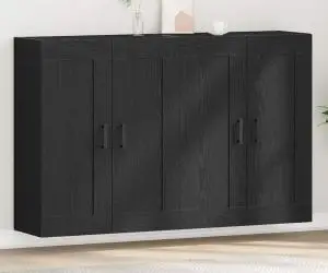 vidaXL Cabinete montate pe perete 2 bucăți Stejar negru Lemn prelucrat