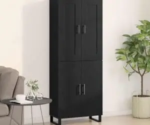 vidaXL Highboard Negru Stejar 69.5x34x180 cm Lemn Ingineresc