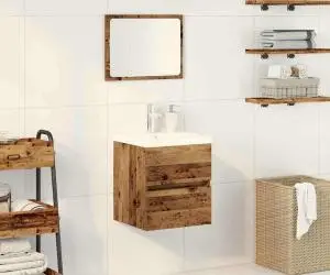 Dulap Chiuvetă vidaXL cu Basin Încorporat Lemn Cupru Ingineresc