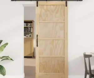 Ușă Glisantă vidaXL cu set de accesorii 83x202 cm din Lemn Solid de Pin
