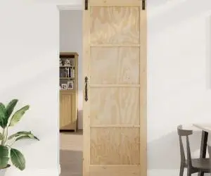 Ușa glisantă vidaXL cu set de feronerie 83x232 cm din lemn solid de pin