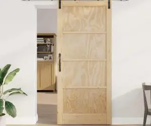 Ușa glisantă vidaXL cu set de accesorii 93x211 cm din lemn solid de pin