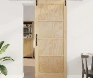 Ușa Glisantă vidaXL cu set de accesorii 86x211 cm din Lemn Masiv de Pin