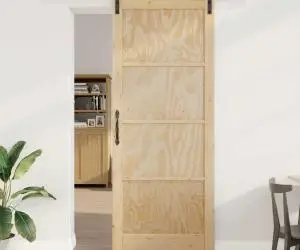 Ușa glisantă vidaXL cu set de accesorii 93x232 cm din lemn masiv de pin