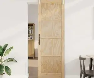 Ușa Glisantă vidaXL cu Set de Hardware 78x232 cm Lemn Solid de Pin