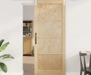 vidaXL Ușă Glisantă Set de 2 Natural și alb Lemn solid de pin