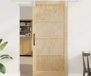 Ușa glisantă vidaXL cu accesorii 93x202 cm din lemn masiv de pin