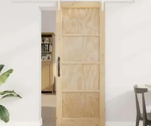 Ușa Glisantă vidaXL cu Set de Accesorii 78x202 cm din Lemn Masiv de Pin
