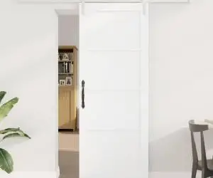 Ușă Glisantă vidaXL cu set de accesorii Alb 78x202 cm Lemn masiv de pin