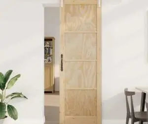 Ușă Glisantă vidaXL cu Set de Accesorii 78x232 cm din Lemn Masiv de Pin