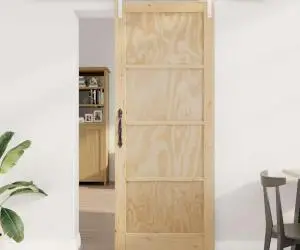 Ușa Glisantă vidaXL cu set de accesorii 83x211 cm din Lemn Masiv de Pin
