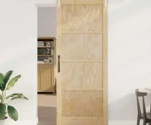 Ușa Glisantă vidaXL cu Set de Accesorii 93x232 cm din Lemn Solid de Pin