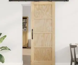 vidaXL Ușă glisantă și set de accesorii 73.5x198.5 cm din lemn masiv de pin