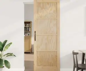 Ușă glisantă vidaXL cu set de accesorii 83x232 cm Lemn masiv Pin