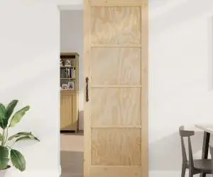 Ușa glisantă vidaXL cu kit de accesorii 83x232 cm din lemn masiv de pin