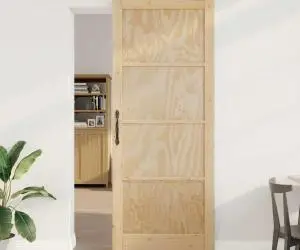 Ușa glisantă vidaXL cu set de accesorii 'ORKDAL'din lemn masiv de pin