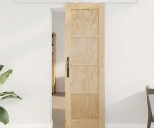 Ușa glisantă vidaXL cu set de accesorii 'ORKDAL'din lemn masiv de pin