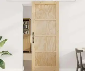 Ușa glisantă vidaXL cu set de accesorii 'ORKDAL'din lemn masiv de pin