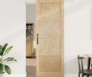 Ușa glisantă vidaXL cu set de accesorii 'ORKDAL', Lemn masiv de pin