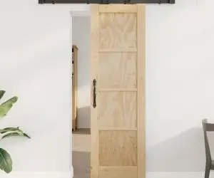 Ușa glisantă vidaXL cu set de accesorii 'ORKDAL'din lemn masiv de pin