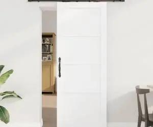 Ușă Glisantă vidaXL cu Set de Accesorii 'ORKDAL'Alb Lemn Masiv de Pin