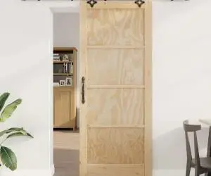 Ușă Glisantă vidaXL cu Set de Umerașe 86x211 cm din Lemn Masiv de Pin